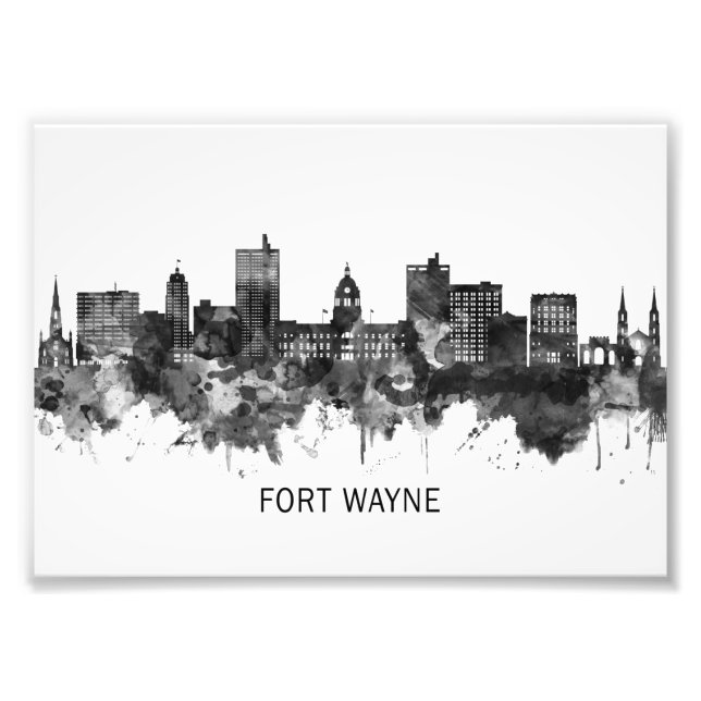 Foto Fort Wayne Indiana Skyline BW (Frente)