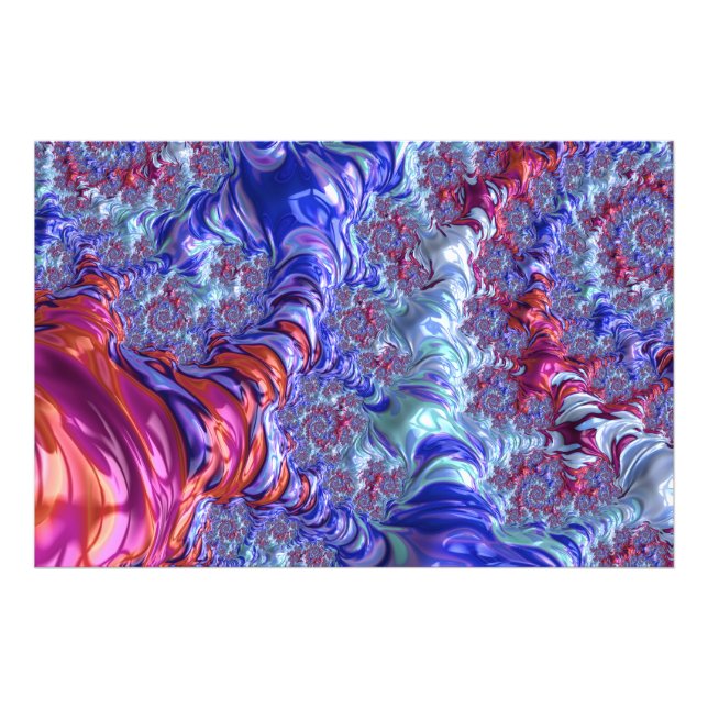 Foto Fractal Abstrato digital de trippy Groovy colorido (Frente)
