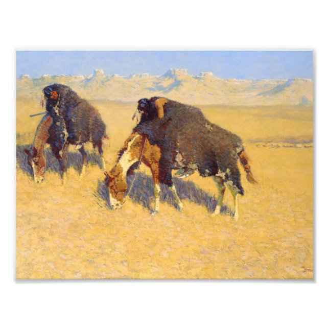 Foto Frederic Remington - Indianos Simulando Buffalo (Frente)