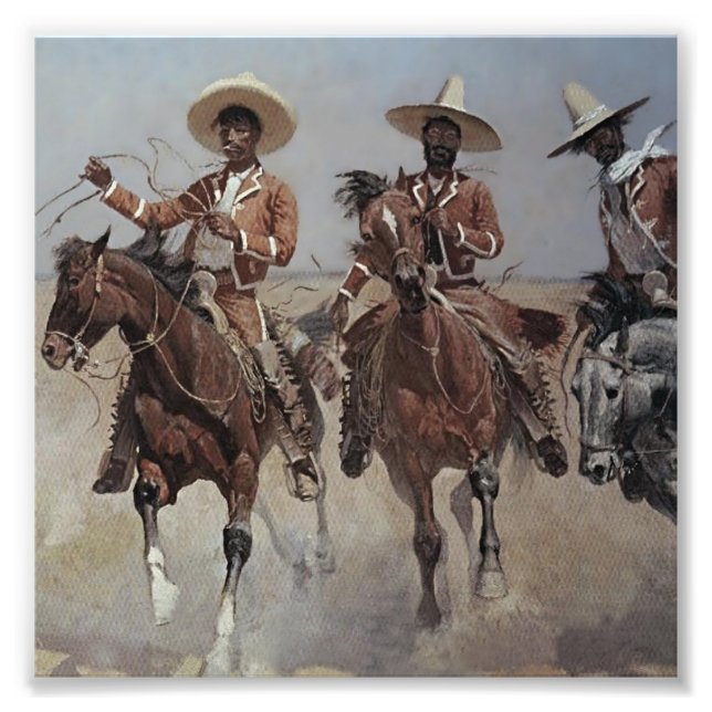 Foto Frederic Remington Western Art "Cavaleiros Mexican (Frente)
