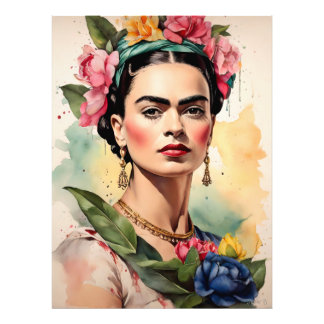 Foto Frida Kahlo Portrait with Flowers