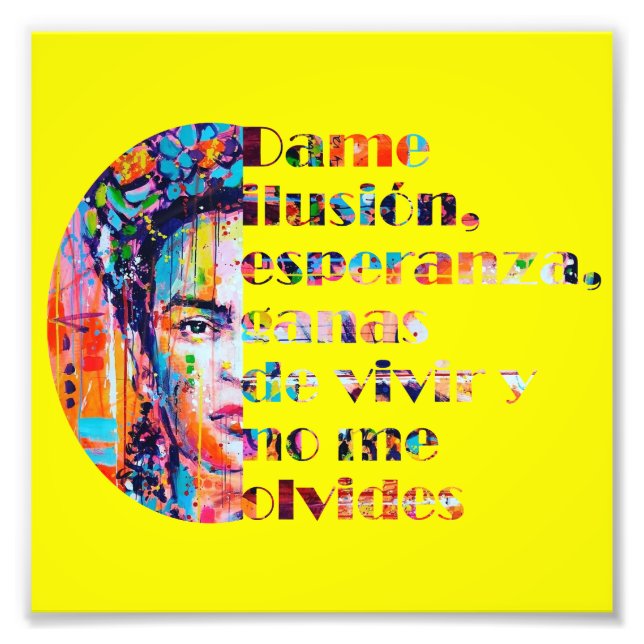 Foto Frida kahlo Quote em espanhol (Frente)