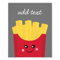 Fritas Francesas Cute Kawaii com Nome Personalizad