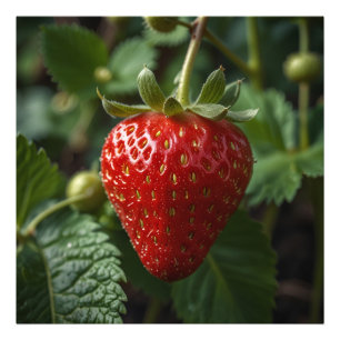 Foto fruta pendurada de morango