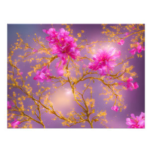 Foto Fuchsia e Florais Dourados