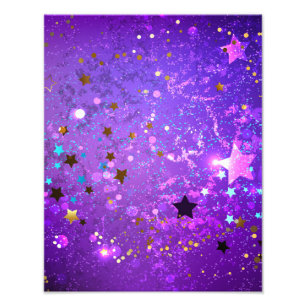Foto Fundo de folhas roxas com estrelas