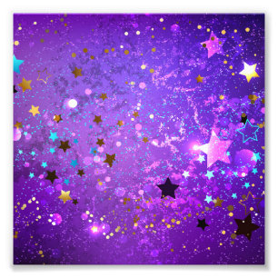 Foto Fundo de folhas roxas com estrelas