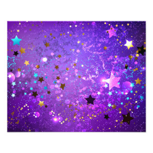 Foto Fundo de folhas roxas com estrelas