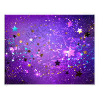 Fundo de folhas roxas com estrelas