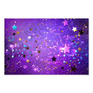Foto Fundo de papel alumínio roxo com estrelas