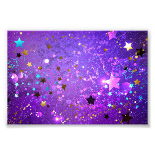 Foto Fundo de papel alumínio roxo com estrelas