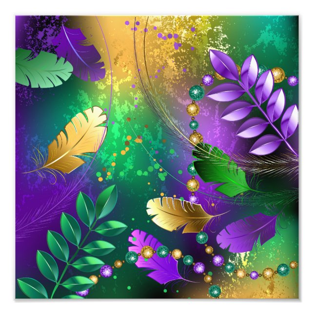 Foto Fundo márdi iridescente com miçangas (Frente)