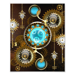 Foto Fundo Rusty Steampunk com Lentes Turquesa