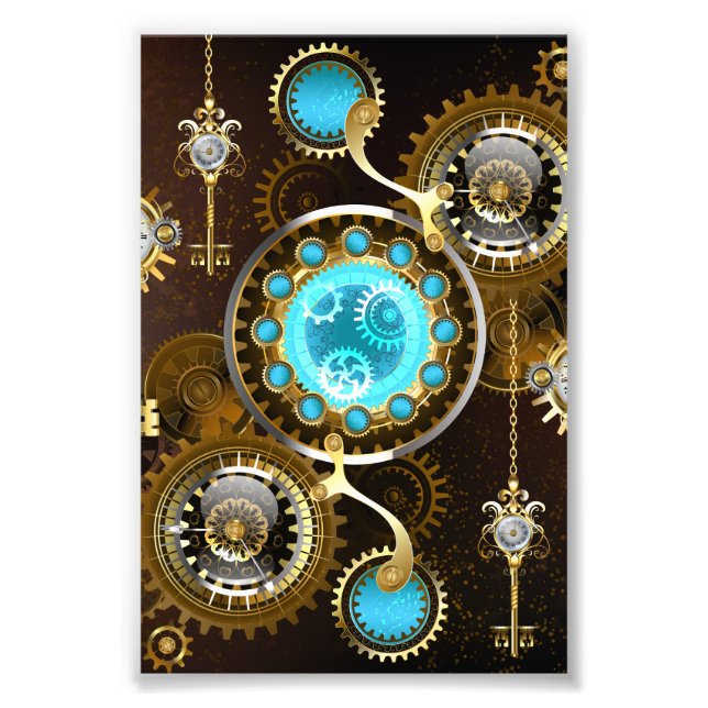 Foto Fundo Rusty Steampunk com Lentes Turquesa (Frente)