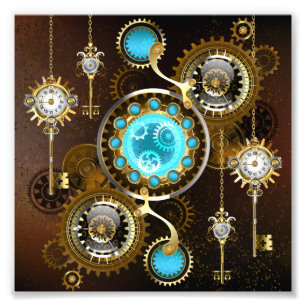 Foto Fundo Rusty Steampunk com Lentes Turquesa