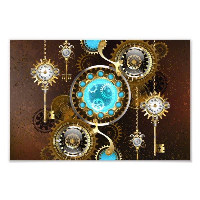 Foto Fundo Rusty Steampunk com Lentes Turquesa (Frente)