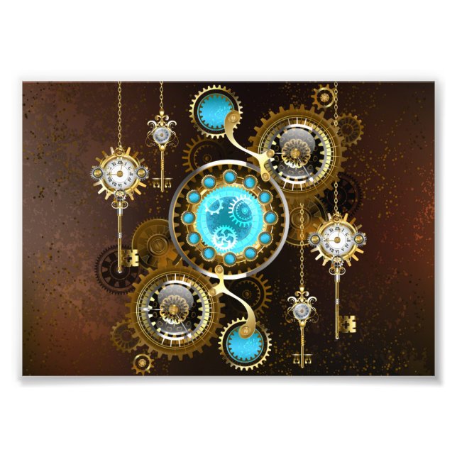 Foto Fundo Rusty Steampunk com Lentes Turquesa (Frente)