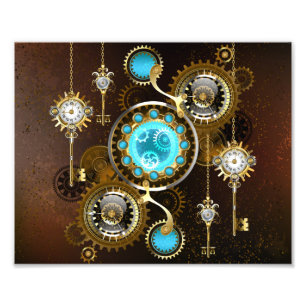 Foto Fundo Rusty Steampunk com Lentes Turquesa