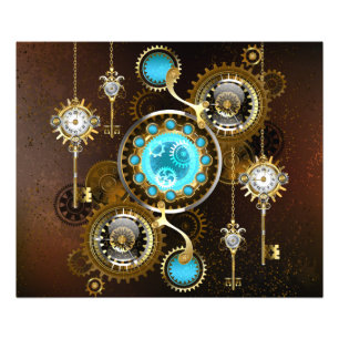 Foto Fundo Rusty Steampunk com Lentes Turquesa