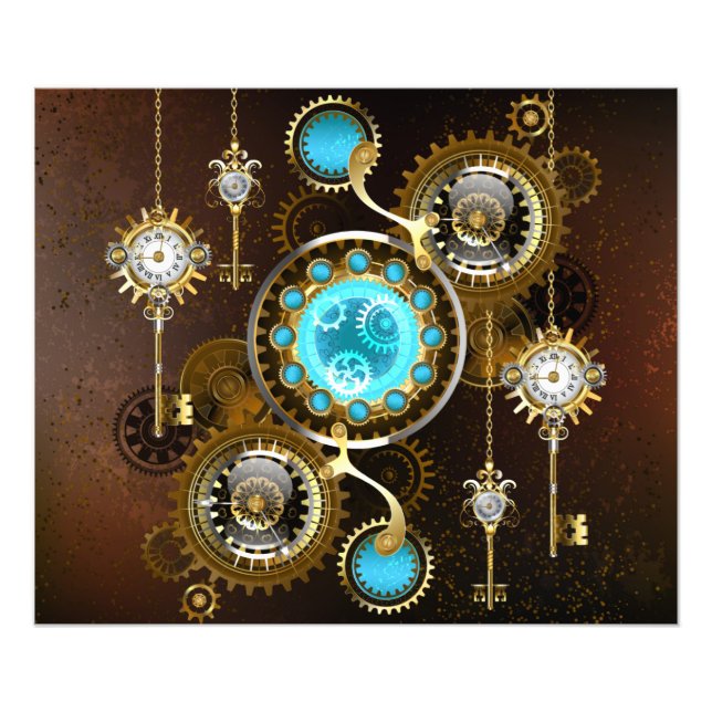 Foto Fundo Rusty Steampunk com Lentes Turquesa (Frente)