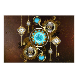 Foto Fundo Rusty Steampunk com Lentes Turquesa