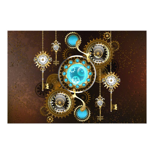 Foto Fundo Rusty Steampunk com Lentes Turquesa (Frente)