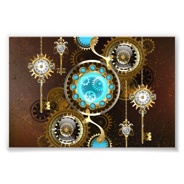Foto Fundo Rusty Steampunk com Lentes Turquesa (Frente)