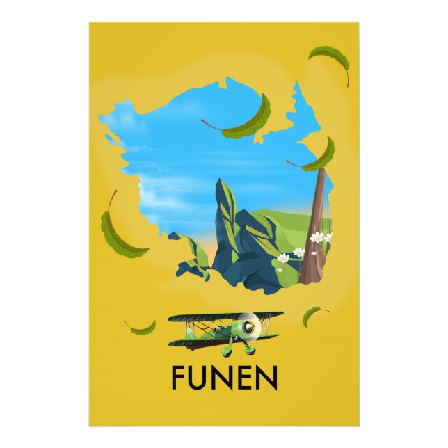 Foto Funen, Dinamarca mapa poster de viagem (Frente)