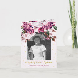 Foto Funeral Burgundy Convite Floral Elegante