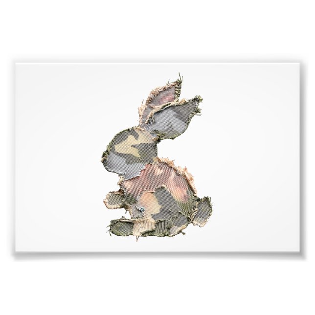 Foto Funny Bunny Crochet Patchwork Camo Rabbit Happy Ea (Frente)