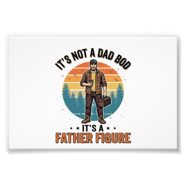 Foto Funny Father Figure Vintage Dad Humor Shirt Design (Frente)