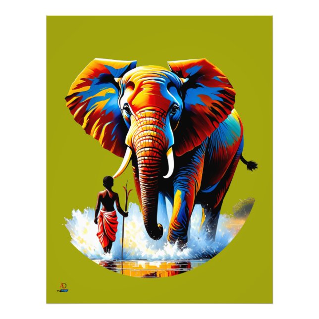 Foto Furchtloser Junge trifft Elefantenbullen (Frente)