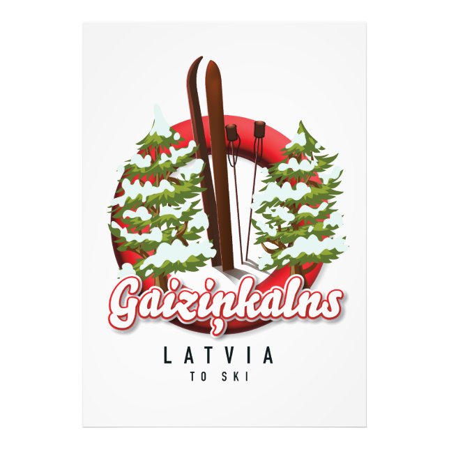 Foto Gaiziņkalns Letônia logotipo de esqui (Frente)