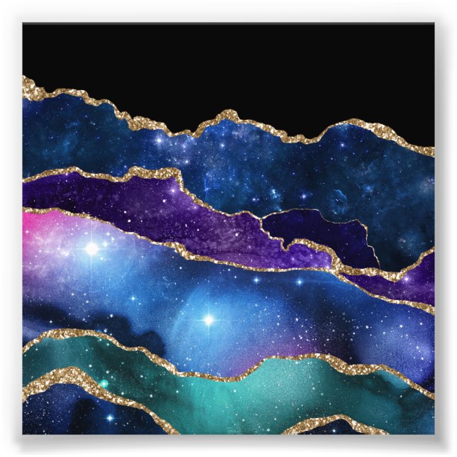 Foto Galáxia de Pedra Agácida Marmoreada Faux Brilhante (Frente)