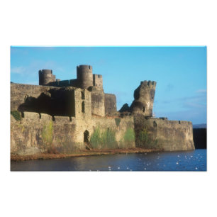 Foto Gales - castelo de Caerphilly, com uma vista da