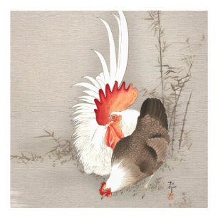 Foto Galinha e Galo por Ohara Koson