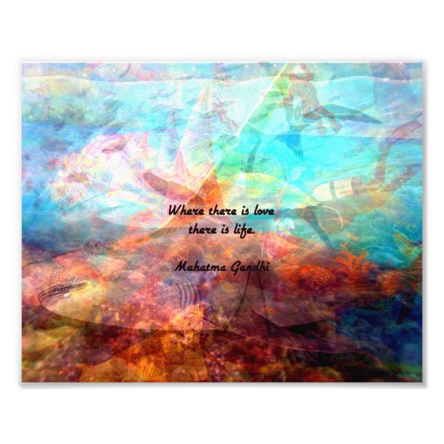 Foto Gandhi - Citação Inspiracional sobre Amor, Vida e  (Frente)