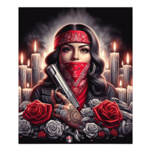 Foto Gangster Girl Hip Hop gráfico chicano