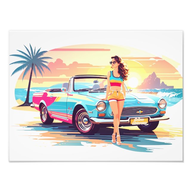 Foto Garota com carro e natureza dos sonhos (Frente)