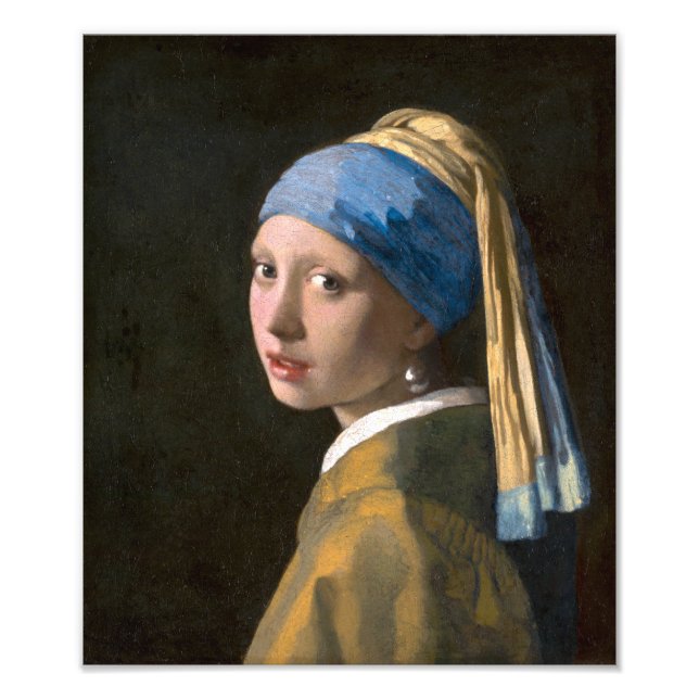 Foto Garota com pérolas | Johannes Vermeer | (Frente)