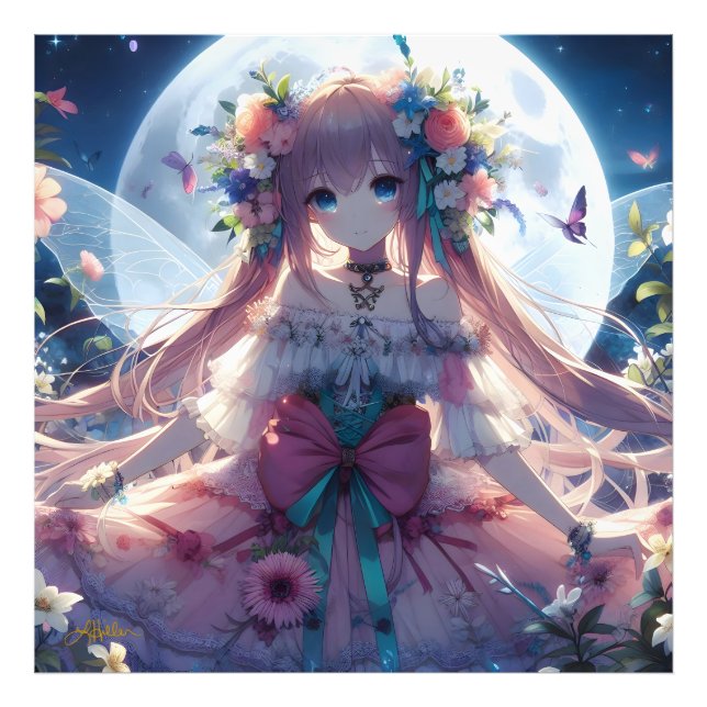 Foto Garota de Anime Flor Lua Fada (Frente)