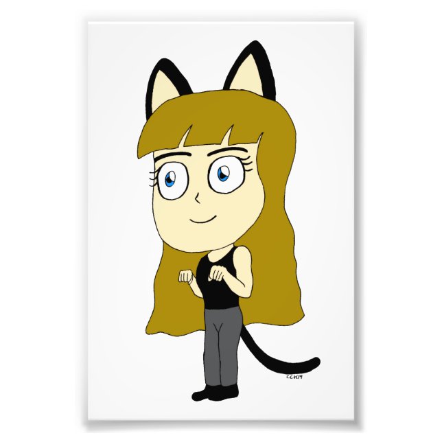 Foto garotinha chibi de gato (Frente)