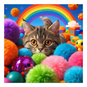 Foto Gatinho Adorável do Kit de Diversão Arco-íris Gato
