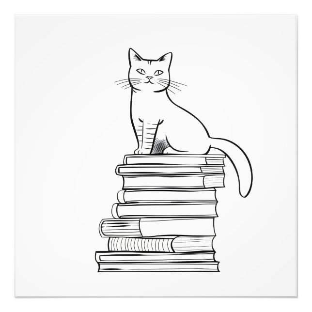 Foto Gato Bonito em Livros (Frente)