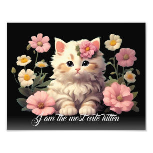 Foto Gato branco personalizado de gata-gata em preto-e-