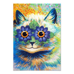 Foto Gato com Olhos Flores Louis Wain