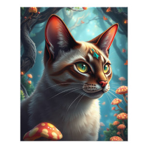 Foto Gato de Fantasia Mágica da Floresta de Cogumelo