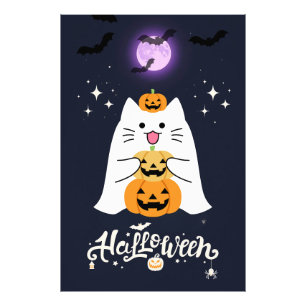 Foto Gato de Halloween ao Luar – Noite Assustadora e Do