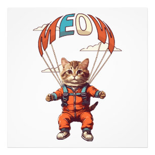 Foto Gato Engraçado de Paraquedismo