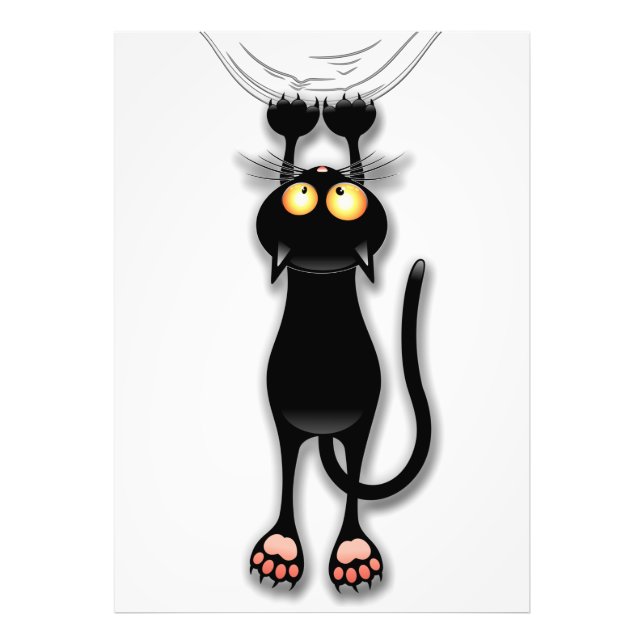 Foto Gato engraçado Personagem arranhando Tecido (Frente)